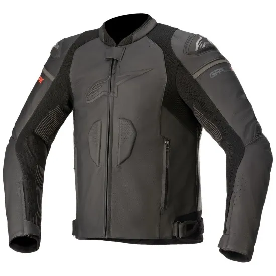Кожено мото яке ALPINESTARS GP PLUS R V3 RIDEKNIT BLACK с Nucleon Flex Plus протектори и Tech-Air® 5 готовност
