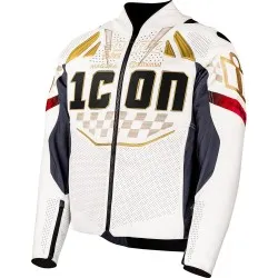 Кожено яке ICON Contra3™ RIZZ RIZZ WHITE