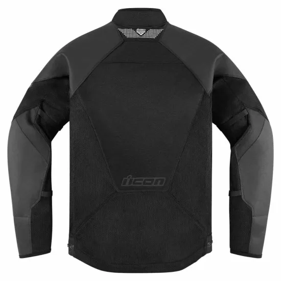 Мото яке ICON MESH AF LEATHER CE BLACK с D3O® протектори и мрежеста подплата