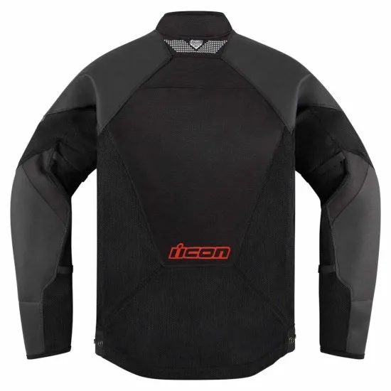 Червено мото яке ICON MESH AF LEATHER CE RD с D3O® протектори и мрежеста подплата