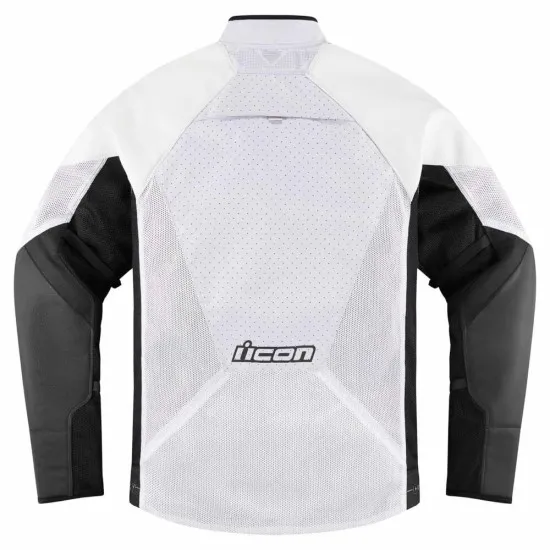 Бяло мото яке ICON MESH AF LEATHER CE WHITE с D3O® протектори и мрежеста подплата
