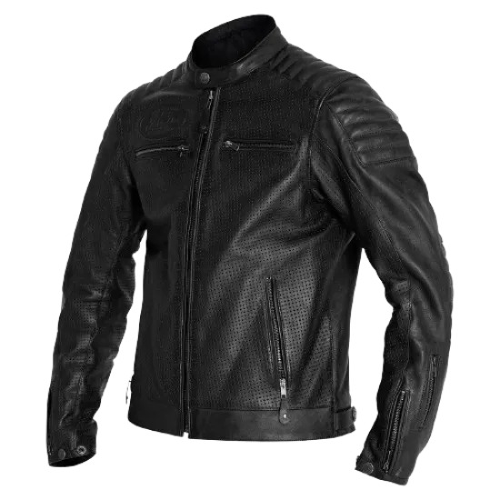 Кожено яке JOHN DOE Storm Perforated Leather BLACK, перфорирана кожа, включени протектори