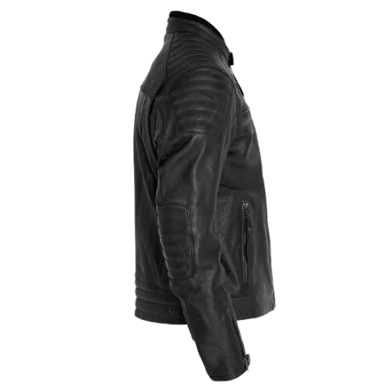 Кожено яке JOHN DOE Storm Perforated Leather BLACK, перфорирана кожа, включени протектори