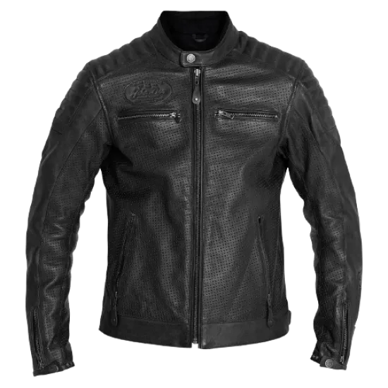 Кожено яке JOHN DOE Storm Perforated Leather BLACK, перфорирана кожа, включени протектори