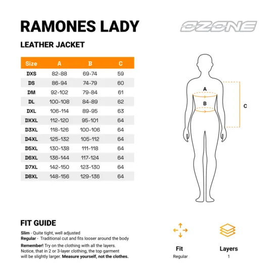 RAMONES-LJ-WOMEN – дамско кожено мото яке за градско и ежедневно каране