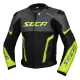 Кожено мото яке SECA HOOLIGAN TITANIUM/FLUO YELLOW с D3O® протектори и светлоотразителни елементи