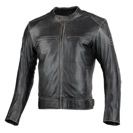 Кожено мото яке SECA AVIATOR II BLACK с VINTAGE ефект и D3O® протектори