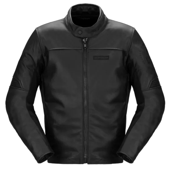 Кожено мото яке SPIDI Genesis Black с Warrior Lite протектори и биволска кожа