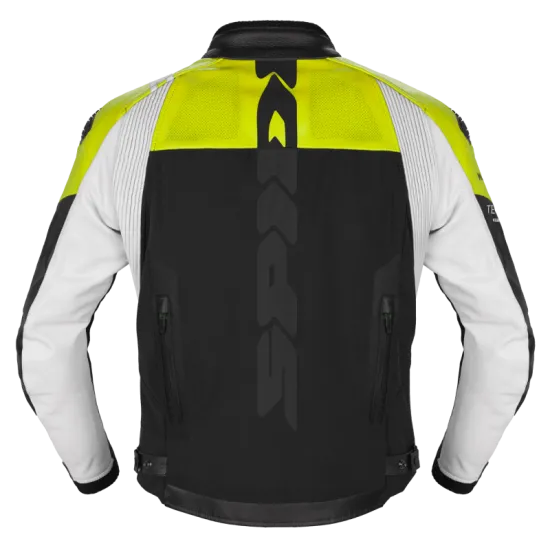 Кожено мото яке SPIDI DP Progressive Hybrid Perforated Black/Fluo с Warrior протектори и вентилация