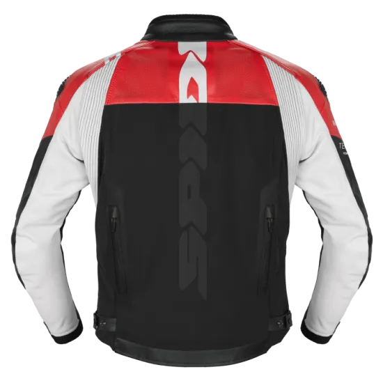 Кожено мото яке SPIDI DP Progressive Hybrid Perforated Red с Warrior протектори и перфорирана кожа