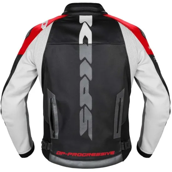 Кожено мото яке SPIDI DP Progressive Leather Red с Warrior слайдери и Force-Tech протектори