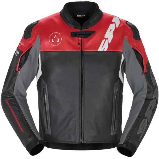 Кожено мото яке SPIDI DP Progressive Leather Red с Warrior слайдери и Force-Tech протектори