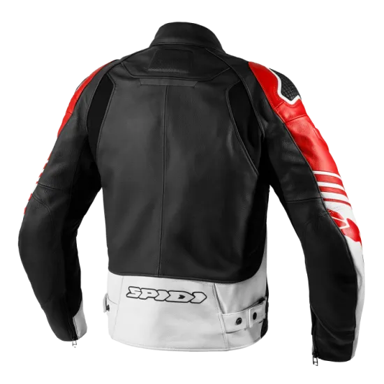 Червено кожено мото яке SPIDI TRACK WARRIOR RED с Warrior протектори и Flex Tenax Nylon