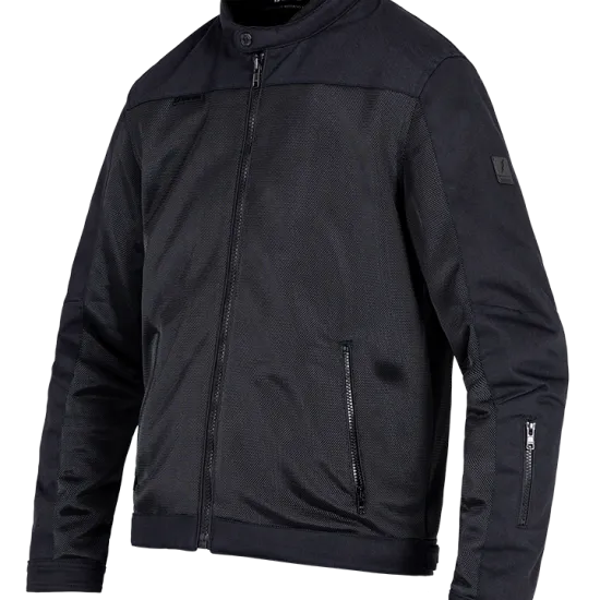 Текстилно мото яке JOHN DOE Aero Mesh BLACK с перфориран дизайн и интегрирани протектори