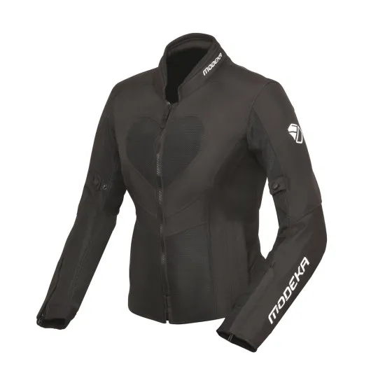 Дамско лятно мото яке Modeka Emma Air Black с мрежести панели за вентилация и защита