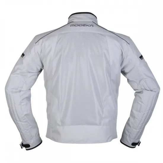 Светлосиво лятно мото яке Modeka Veo Air Light Grey с мрежести панели и YF® протектори