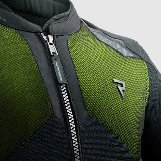 REBELHORN JAX BLACK/FLUO YELLOW – мото яке с флуоресцентни елементи и CE-Level 2 защита