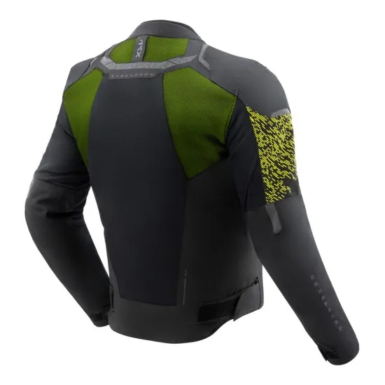 REBELHORN JAX BLACK/FLUO YELLOW – мото яке с флуоресцентни елементи и CE-Level 2 защита