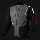 Текстилно мото яке Rebelhorn Hiker 4 Light Grey Blue Red с HydraShield мембрана и CE Level 2 протектори
