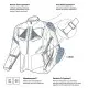 Текстилно мото яке Rebelhorn Hiker 4 Light Grey Blue Red с HydraShield мембрана и CE Level 2 протектори