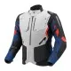 Текстилно мото яке Rebelhorn Hiker 4 Light Grey Blue Red с HydraShield мембрана и CE Level 2 протектори