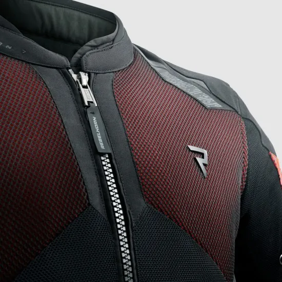 REBELHORN JAX BLACK/RED – текстилно мото яке с защита и вентилационни панели