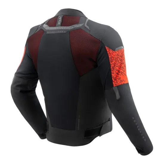 REBELHORN JAX BLACK/RED – текстилно мото яке с защита и вентилационни панели
