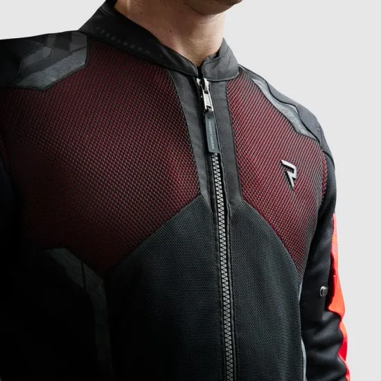 REBELHORN JAX BLACK/RED – текстилно мото яке с защита и вентилационни панели