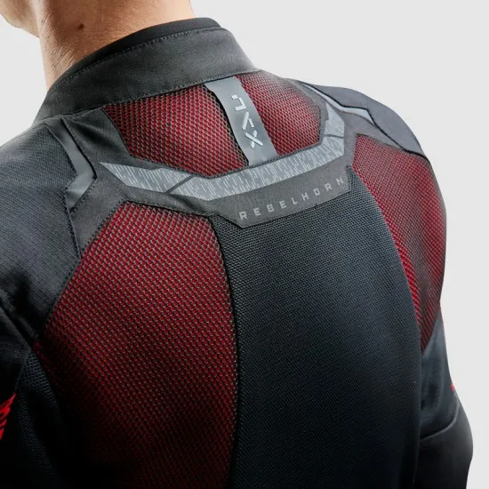 REBELHORN JAX BLACK/RED – текстилно мото яке с защита и вентилационни панели