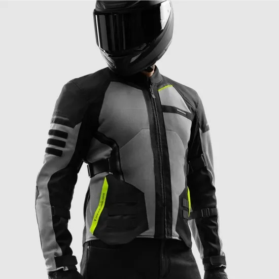 Лятно мото яке Rebelhorn Scandal 3 Black Grey Fluo Yellow със Steel Mesh и Level 2 протектори