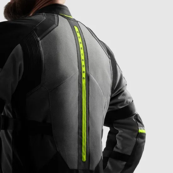 Лятно мото яке Rebelhorn Scandal 3 Black Grey Fluo Yellow със Steel Mesh и Level 2 протектори
