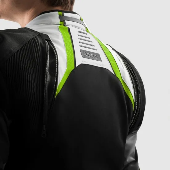 Мото яке Rebelhorn Borg 2 Black Grey Fluo Yellow с HydraShield PRO мембрана и Level 2 протектори
