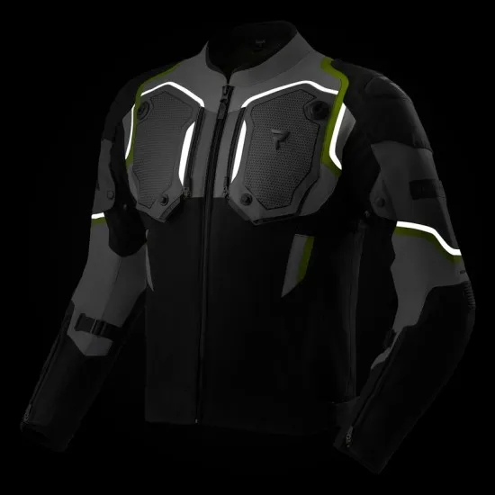 Мото яке Rebelhorn Borg 2 Black Grey Fluo Yellow с HydraShield PRO мембрана и Level 2 протектори