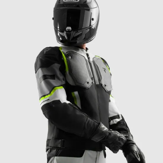 Мото яке Rebelhorn Borg 2 Black Grey Fluo Yellow с HydraShield PRO мембрана и Level 2 протектори