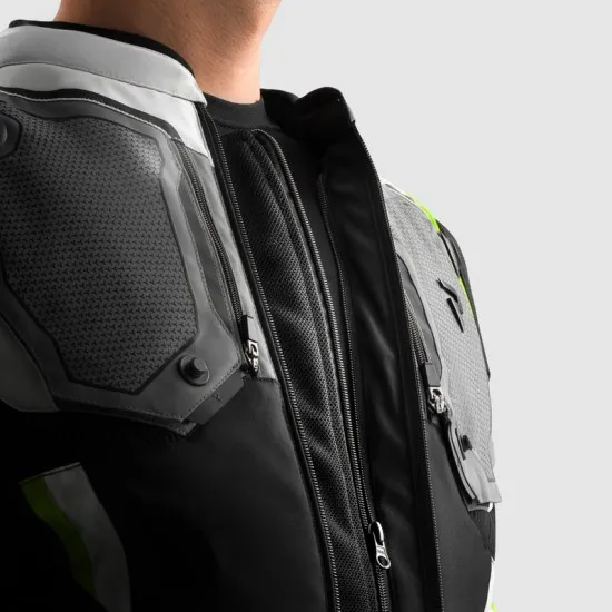 Мото яке Rebelhorn Borg 2 Black Grey Fluo Yellow с HydraShield PRO мембрана и Level 2 протектори