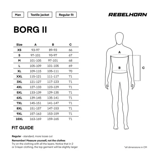 Черно мото яке Rebelhorn Borg 2 с HydraShield PRO мембрана и Level 2 протектори