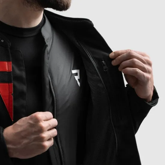 Текстилно мото яке REBELHORN VANDAL 2 AIR BLACK RED със Steel Mesh панели