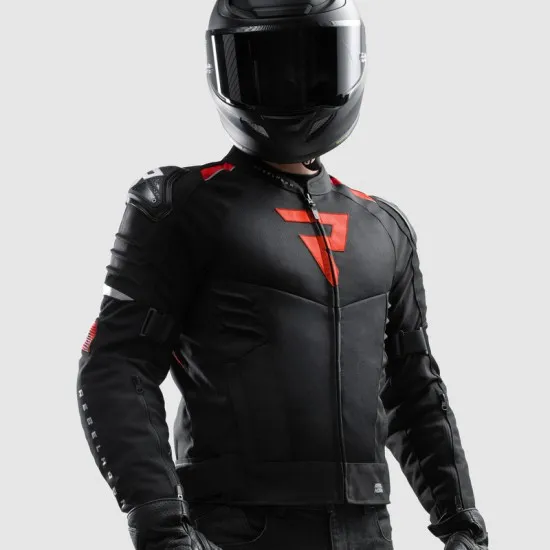 Текстилно мото яке REBELHORN VANDAL 2 AIR BLACK RED със Steel Mesh панели