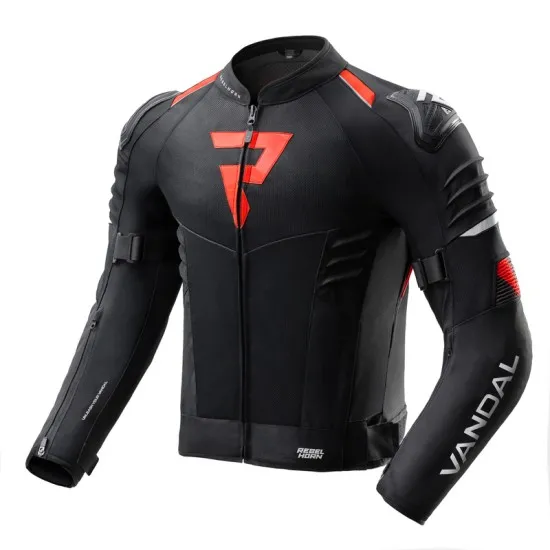 Текстилно мото яке REBELHORN VANDAL 2 AIR BLACK RED със Steel Mesh панели