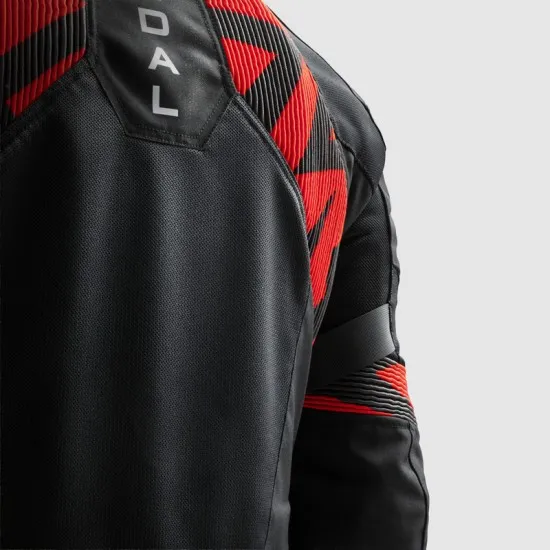 Текстилно мото яке REBELHORN VANDAL 2 AIR BLACK RED със Steel Mesh панели