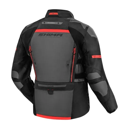 Туристическо мото яке SHIMA DUNE MEN RED – водоустойчива и защитна екипировка за мотористи