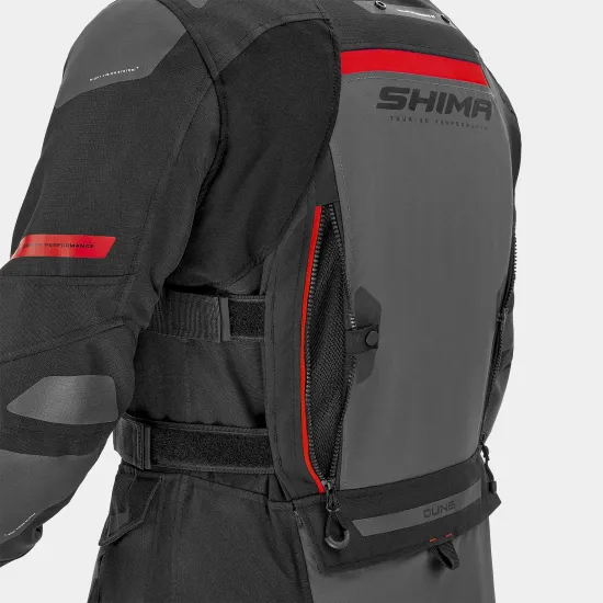 Туристическо мото яке SHIMA DUNE MEN RED – водоустойчива и защитна екипировка за мотористи