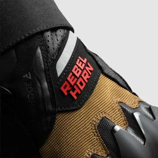 Мото ръкавици Rebelhorn Defender Desert Black Red с TPU протектор и Superfabric