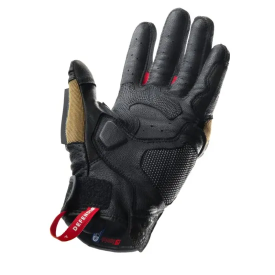 Мото ръкавици Rebelhorn Defender Desert Black Red с TPU протектор и Superfabric