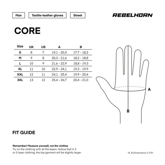 Летни мото ръкавици Rebelhorn Core-GLV с Impacton протектор и 3DErgoGrip технология