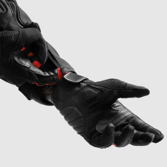 Дамски текстилни мото ръкавици Rebelhorn Core Red с 3D Mesh и Connect+