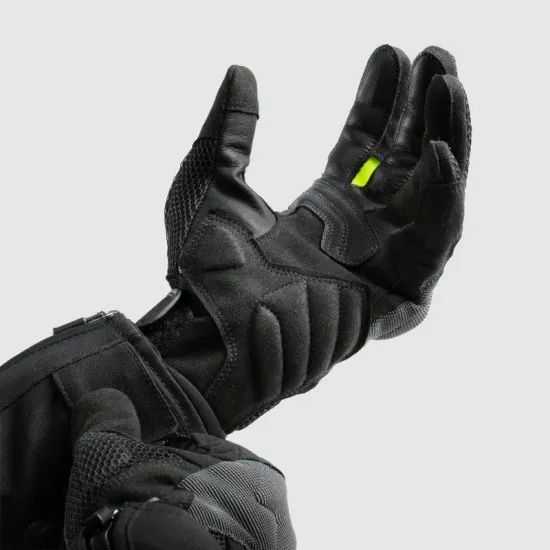 Мото ръкавици Rebelhorn Core Black Grey Fluo Yellow с Impacton протектор и вентилация