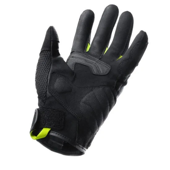 Мото ръкавици Rebelhorn Core Black Grey Fluo Yellow с Impacton протектор и вентилация