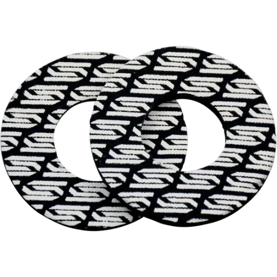 Чифт черни шайби за ръкохватки SCAR BLACK с характерен черно-бял графичен дизайн, изработени от неопрен