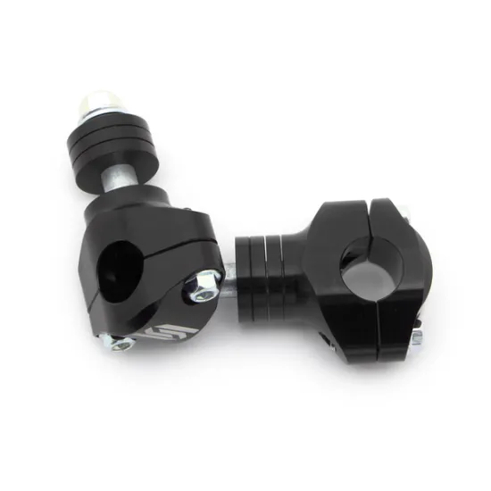 Черни анодизирани скоби за трипътник SCAR 22mm с разделна конструкция и метални винтове за закрепване